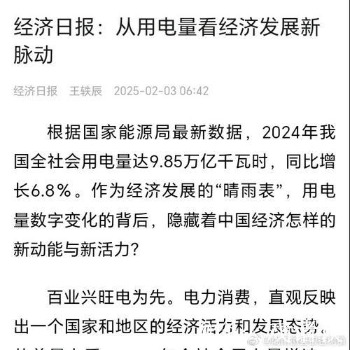 经济日报：从用电量看经济发展新脉动
